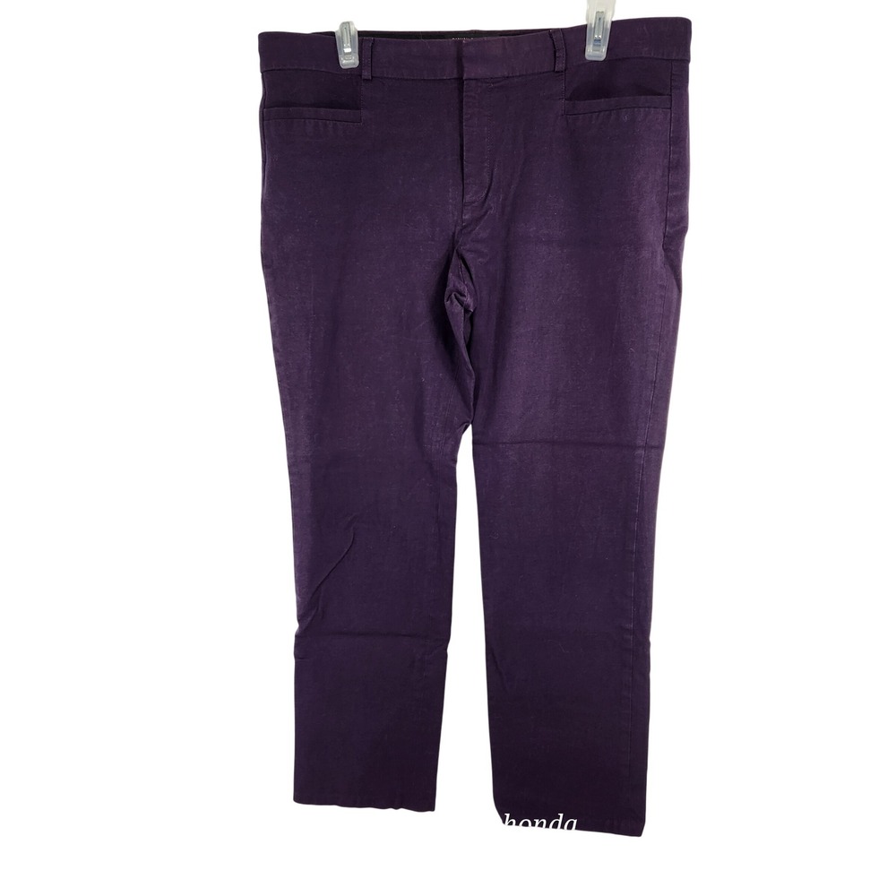 BANANA REPUBLIC Sloan Fit Women Purple(Grape) Ankle Pants Sz 14 Stretch Casual - Picture 2 of 9